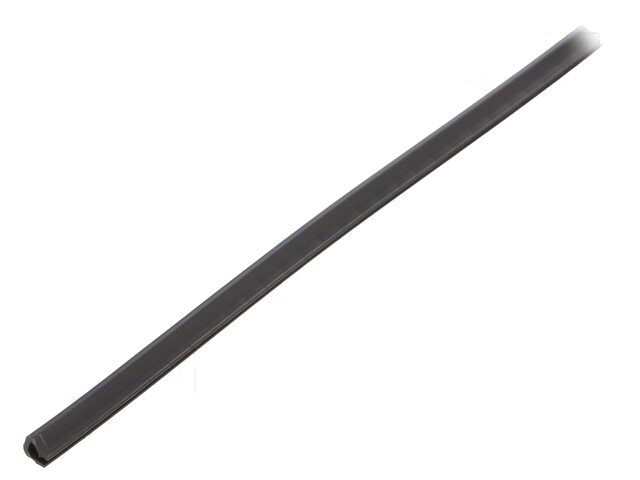 Randbescherming; polyethyleen; L: 30,5m; zwart; H: 4,1mm; W: 3,3mm Randbescherming; polyethyleen; L: 30,5m; zwart; H: 4,1mm; W: 3,3mm